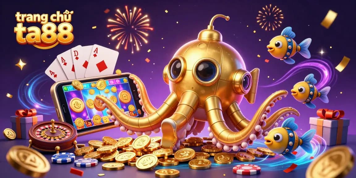 Experience the thrilling world of trang chủ ta88 with vibrant slot games, golden coins, and festive celebration!