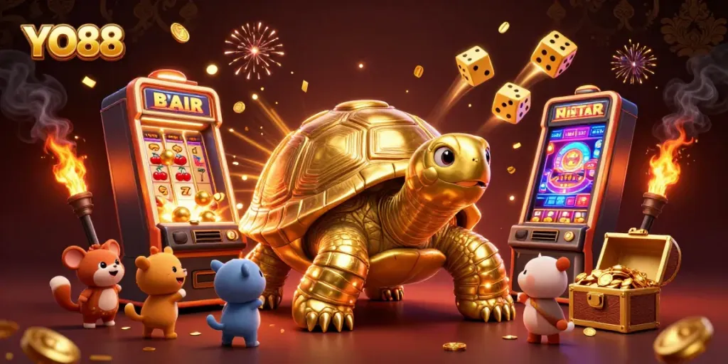 Experience YO88's thrilling jackpot excitement with vibrant slot machines and playful elements.