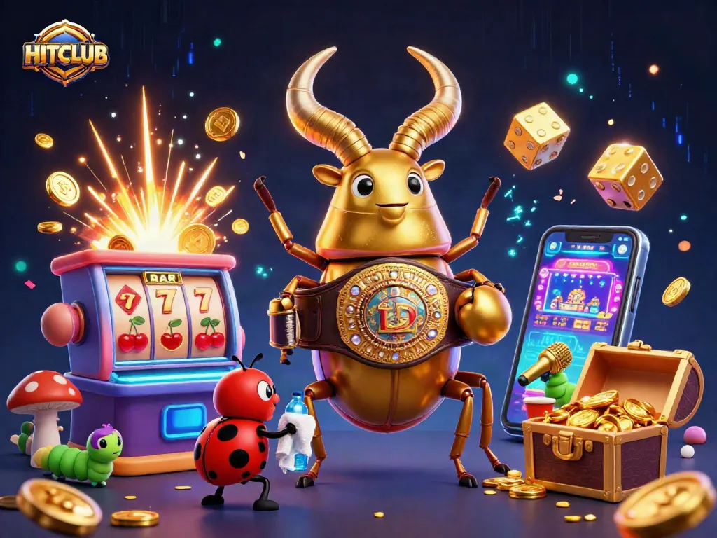Experience the HITCLUB action in this vibrant 3D casino scene with dynamic elements and exciting gameplay.