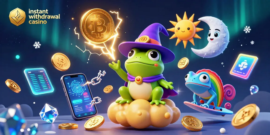 Players enjoy fast cashouts at an instant withdrawal casino with vibrant crypto elements.