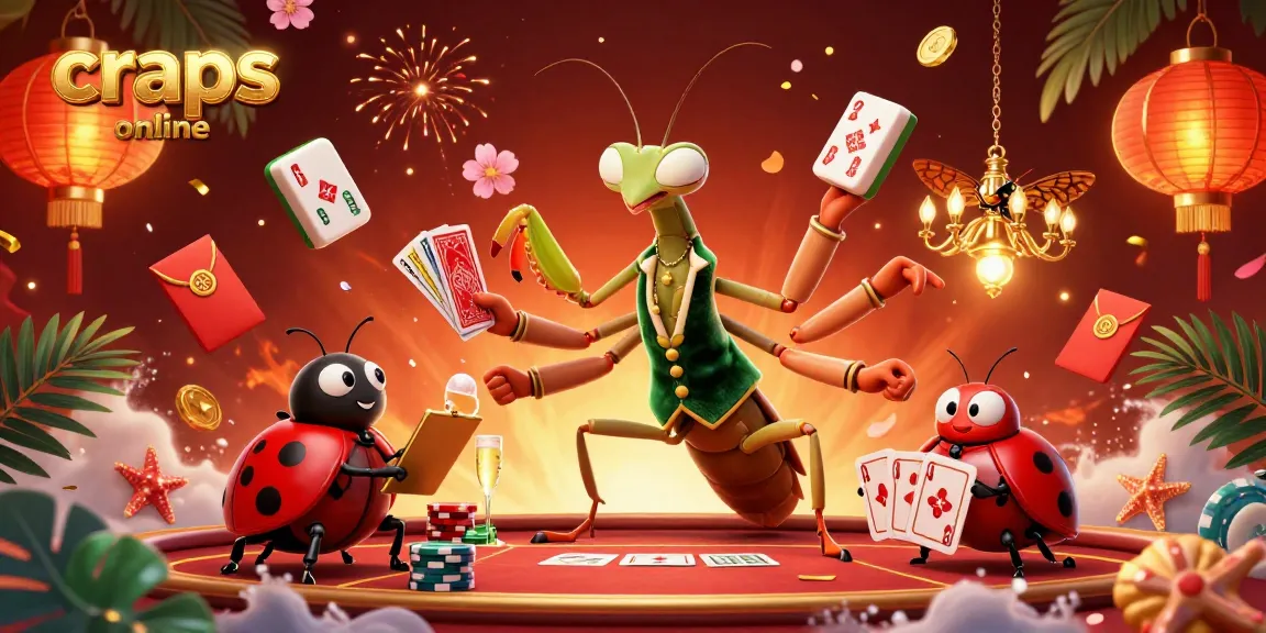 Experience the excitement of craps online in this dynamic casino scene featuring vibrant characters and game visuals.