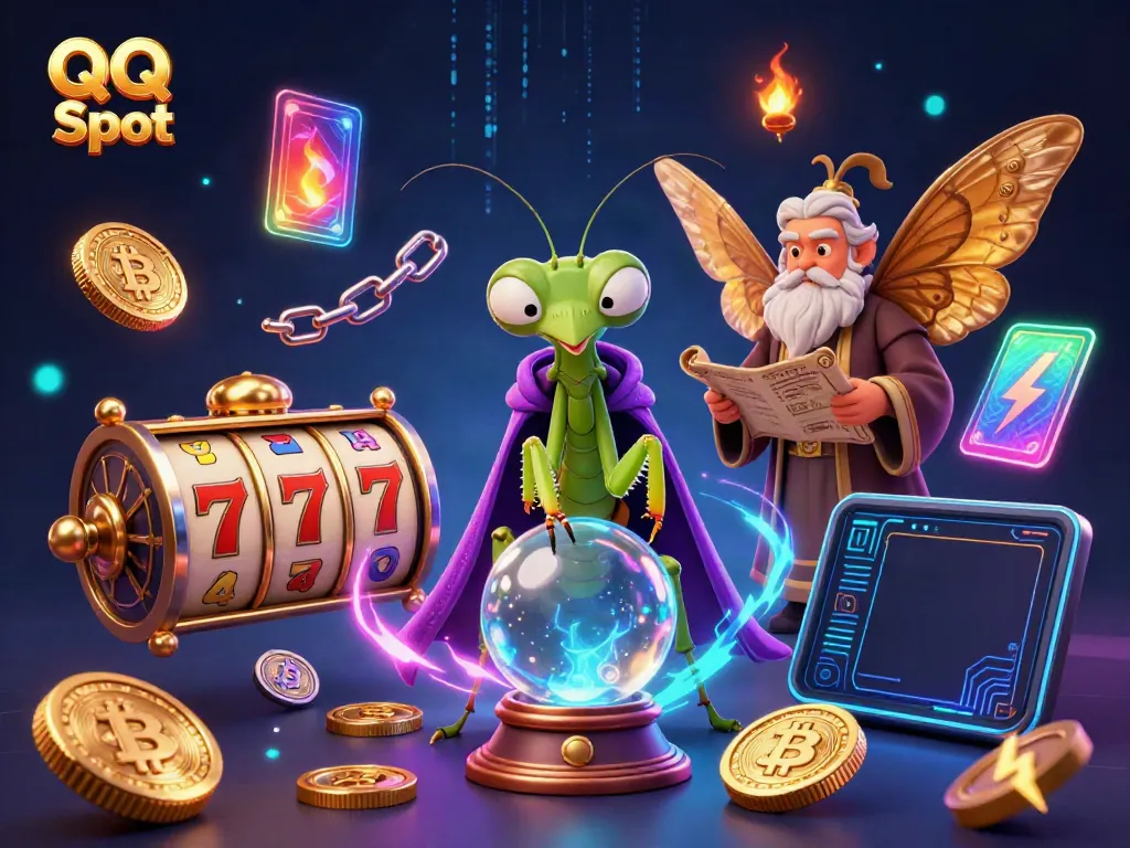 Spin with QQ Slot for an enchanting gaming experience featuring vibrant 3D characters and elements.