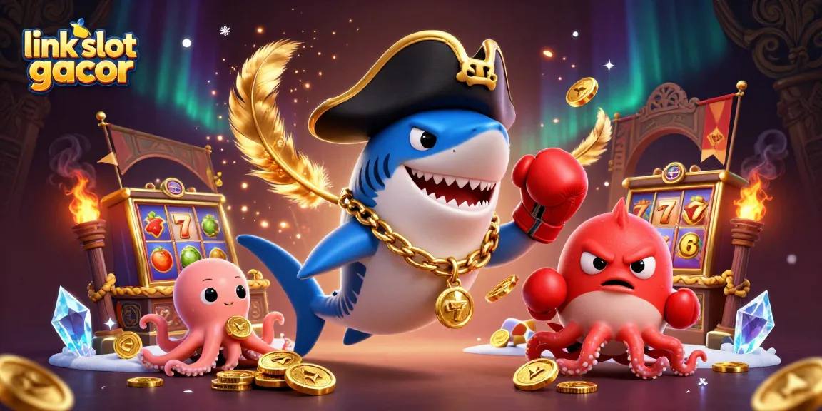 Experience wins with link slot gacor through exciting characters in a vibrant casino scene.