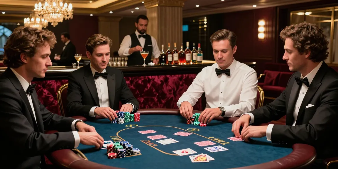 High-stakes poker game at a luxurious casino featuring iwin players and vibrant atmosphere.