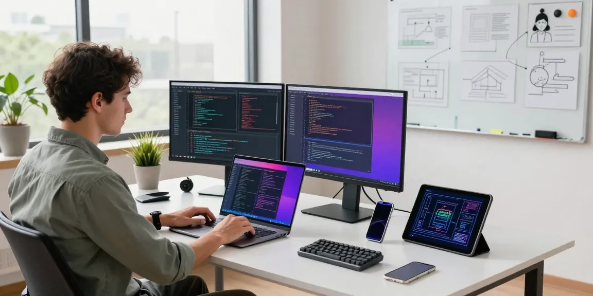 快连 - Developer working in a modern office, demonstrating innovative software solutions.