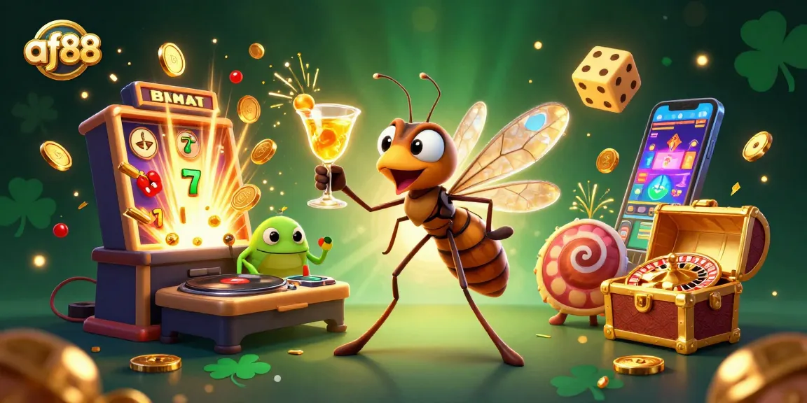 Boost your chances at af88 with this vibrant casino scene featuring a frozen mosquito mascot.