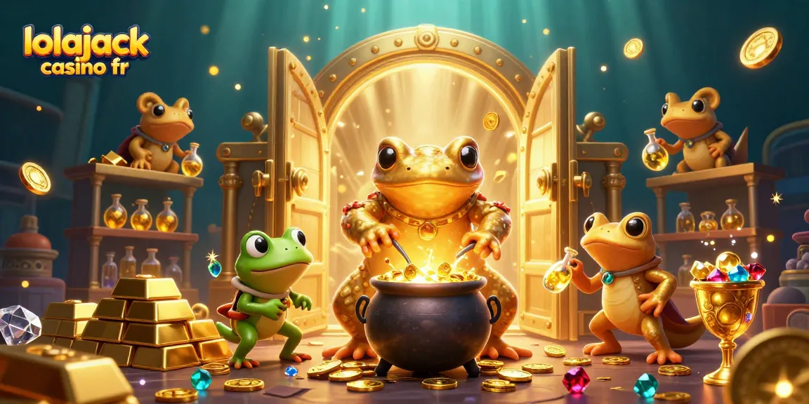 Spin the reels at lolajack casino fr with golden treasures glowing, inviting players to engage in action.