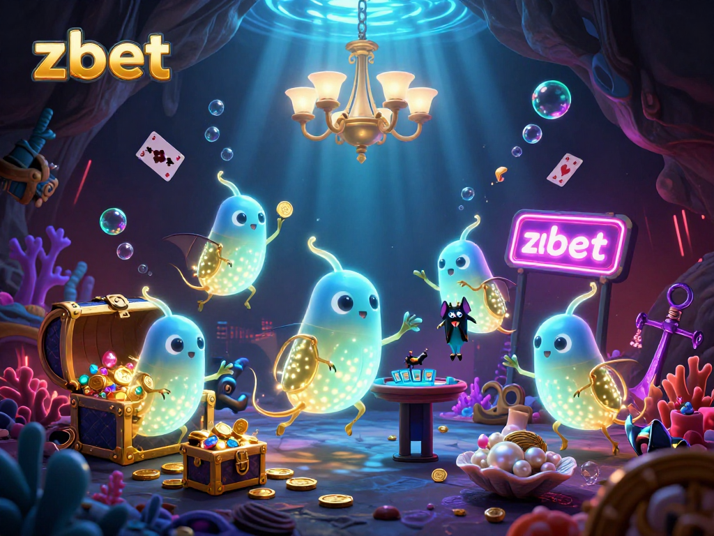 Experience zbet's thrilling card games in an enchanting cave casino lit by glowing glowworms.