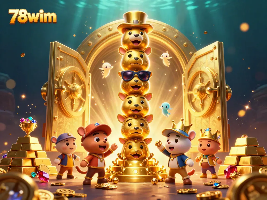 Experience the thrill of chances at 78wim with vibrant jewels and gold treasures in a dynamic casino scene.