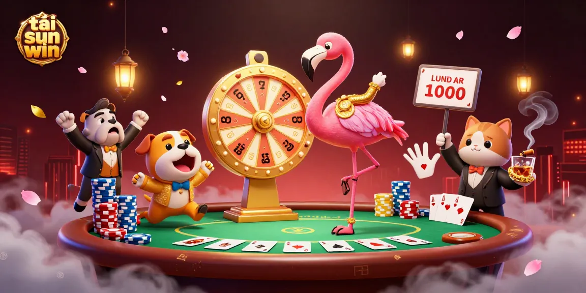 Spin the giant prize wheel while playing to tải sun win for exciting rewards in this vibrant casino scene.