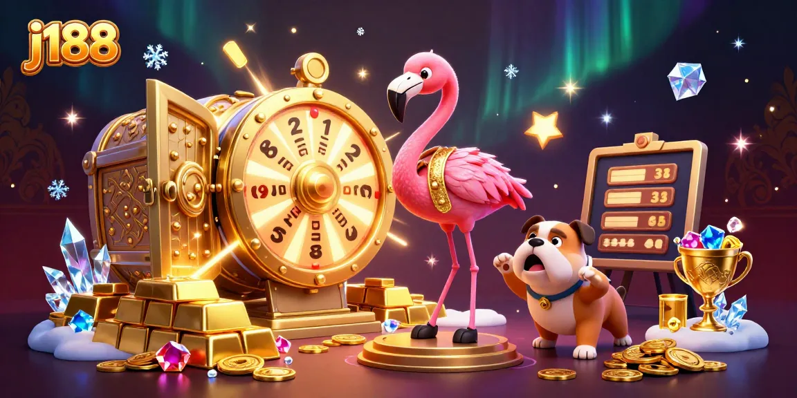Experience j188's dynamic gaming action with a vibrant, lively scene of excitement and prizes.