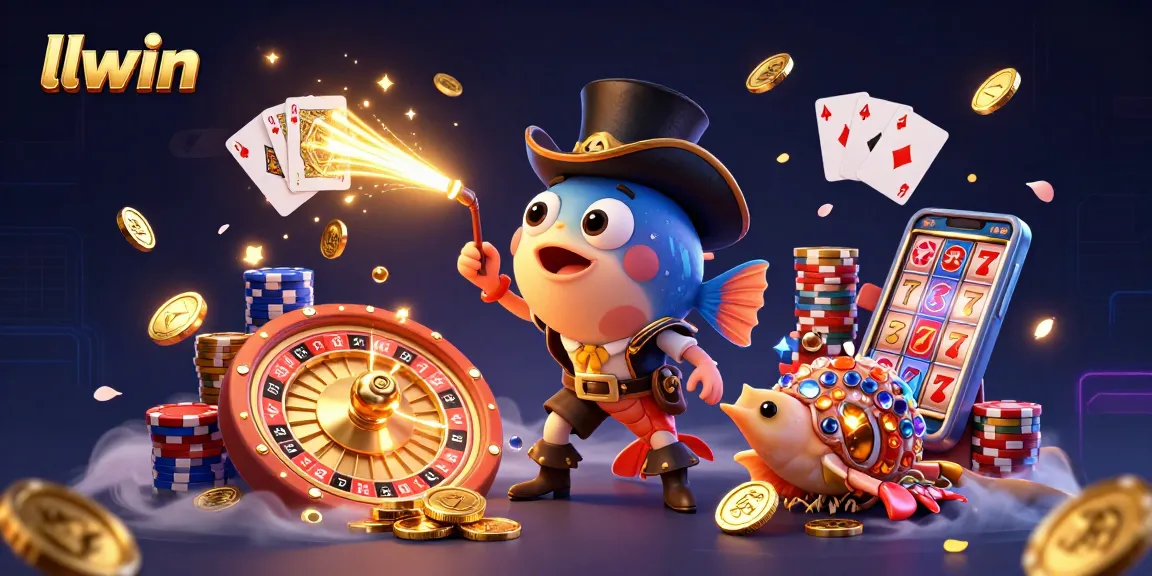 Experience thrilling gaming action at llwin with golden coins and vibrant characters in a dynamic casino scene.